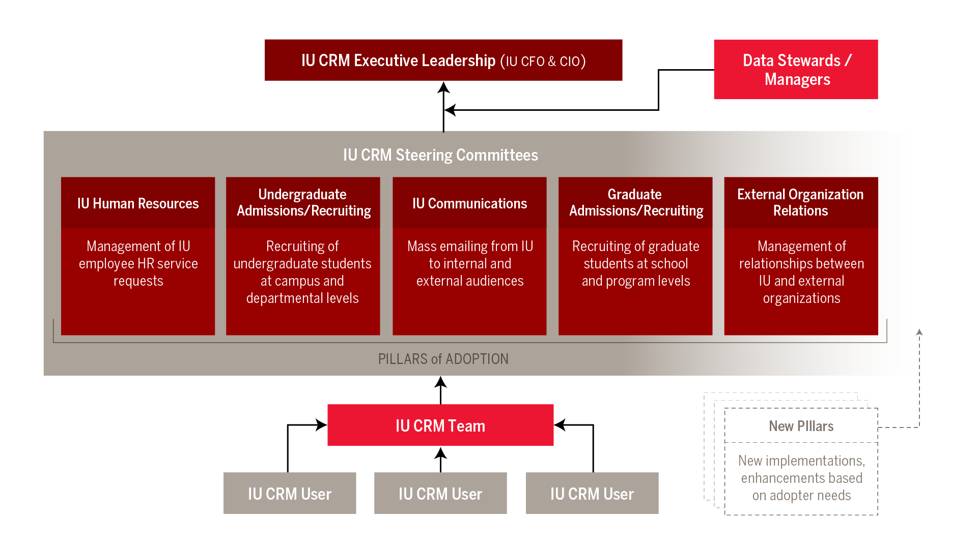 IU CRM's governance structure